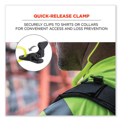 Squids 3158 Coiled Lanyard With Clamp, 2 Lb Max Working Capacity, 12" To 48" Long, Lime, Ships In 1-3 Business Days - Image 2