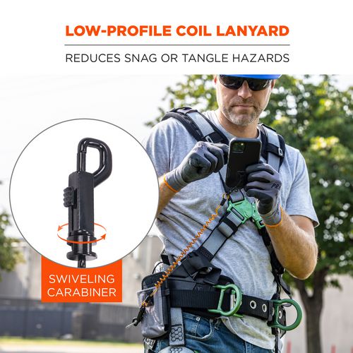 Squids 3151 Coil Lanyard Swivel Hook/detachable Loop, Mini Adhesive Mount, 2 Lb Max, 12", Black/orange, Ships In 1-3 Bus Days - Image 3