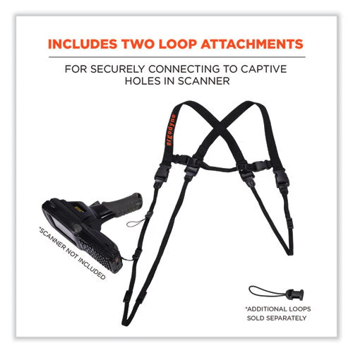 Squids 3132 Barcode Scanner Lanyard Harness, Large: 20" Arm Strap, 43" Long Lanyard Strap, Black, Ships In 1-3 Business Days - Image 2