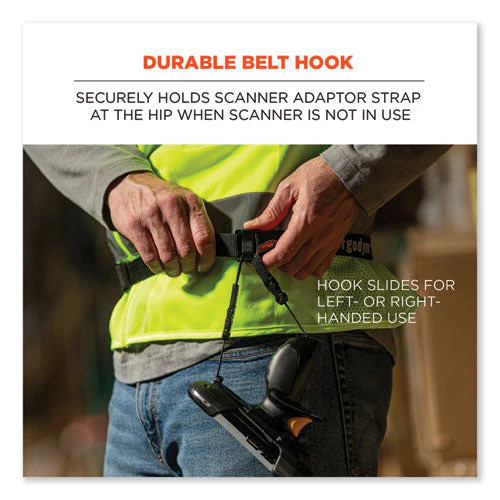 Squids 3135 Barcode Scanner Belt With Hook + Adaptor Strap, Large: 48" To 80" Long, Black, Ships In 1-3 Business Days - Image 2
