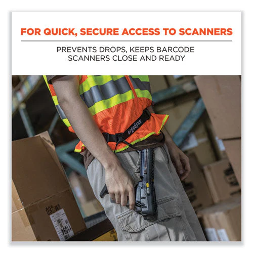 Squids 3135 Barcode Scanner Belt With Hook + Adaptor Strap, Large: 48" To 80" Long, Black, Ships In 1-3 Business Days - Image 3