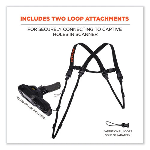 Squids 3132 Barcode Scanner Lanyard Harness, X-large: 23" Arm Strap, 46" Lanyard Strap, Black, Ships In 1-3 Business Days - Image 2
