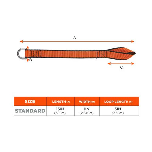 Squids 3174 Anchor Choke Strap For Tool Tethering, 25 Lb Max Safe Working Capacity, 15" Long, Orange, Ships In 1-3 Bus Days - Image 3