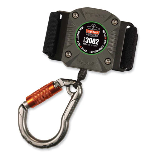 Squids 3002 Retractable Lanyard W/carabiner+belt-loop Anchor, 2 Lb Max Work Cap, 6" To 48", Gray, Ships In 1-3 Business Days - Image 1