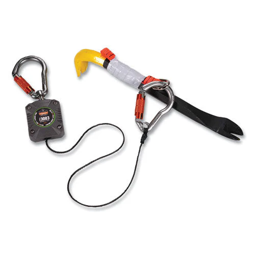 Squids 3003 Retractable Lanyard With Two Carabiners, 2 Lb Max Working Capacity, 8" To 48", Gray, Ships In 1-3 Business Days - Image 3