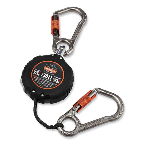 Squids 3011 Retractable Lanyard W/tool+swivel Anchor Carabiners, 8 Lb Max Work Cap, 48", Black, Ships In 1-3 Business Days - Image 2