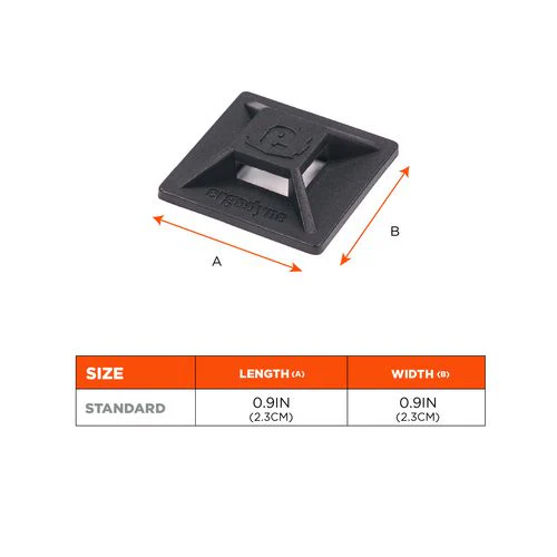 Squids 3701 Mini Adhesive Mount Replacements, 2 Lb Max Safe Working Capacity, 0.9" Long, Black,10/pack, Ships In 1-3 Bus Days - Image 2