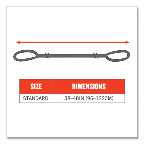 Squids 3120 Burn+cr Aramid Tool Lanyard W/loop Ends, 10 Lb Max Work Capacity, 38" To 48", Yellow, Ships In 1-3 Business Days - Image 2