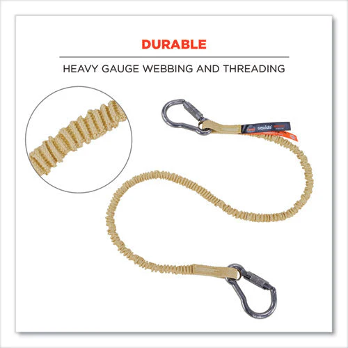 Squids 3121 Burn+cr Aramid Tool Lanyard W/steel Carabiners, 10lb Max Work Cap, 38" To 48", Yellow, Ships In 1-3 Business Days - Image 3