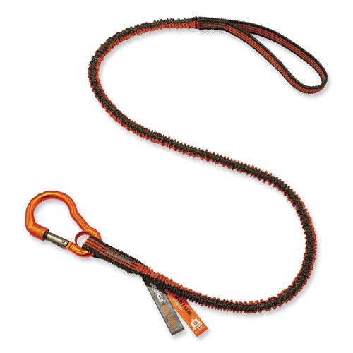 Squids 3100f(x) Tool Lanyard W/aluminum Carabiner+loop, 10 Lb Max Work Cap, 38" To 48",orange/gray,ships In 1-3 Business Days - Image 1