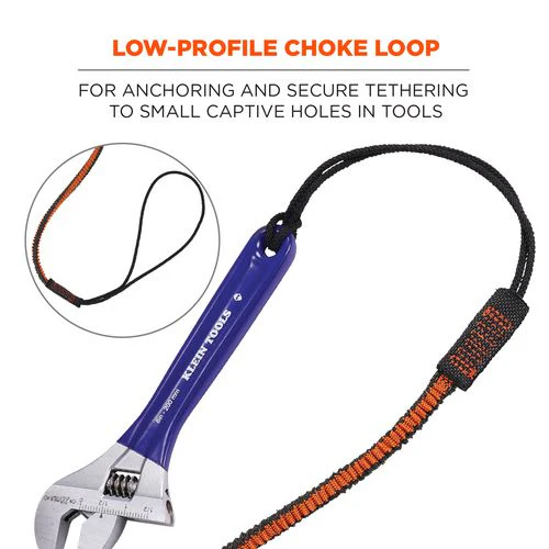 Squids 3104f(x) Tool Lanyard With Carabiner/choke Loop, 10 Lb Max Cap, 38" To 48" Long, Gray/orange, Ships In 1-3 Bus Days - Image 2