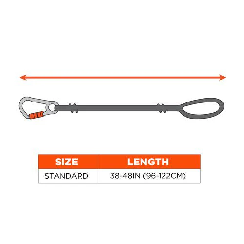 Squids 3104f(x) Tool Lanyard With Carabiner/choke Loop, 10 Lb Max Cap, 38" To 48" Long, Gray/orange, Ships In 1-3 Bus Days - Image 3