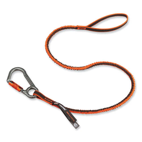 Squids 3108f(x)tool Lanyard W/locking Aluminum Carabiner+loop, 15lb Max Work Cap, 38" To 48",or/gy,ships In 1-3 Business Days - Image 1