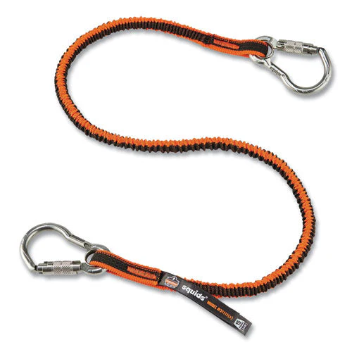 Squids 3111f(x) Tool Lanyard W/stainlesssteel Carabiners,15lb Max Work Cap, 38" To 48",orange/gray,ships In 1-3 Business Days - Image 1