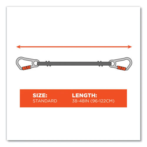 Squids 3111f(x) Tool Lanyard W/stainlesssteel Carabiners,15lb Max Work Cap, 38" To 48",orange/gray,ships In 1-3 Business Days - Image 2