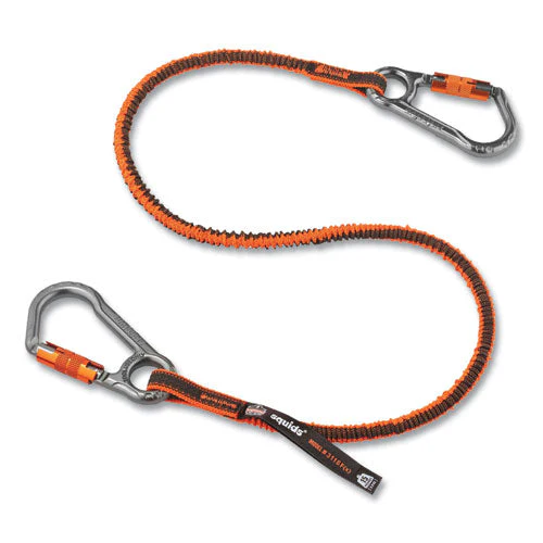 Squids 3118f(x) Tool Lanyards W/lock Aluminum Carabiners, 15 Lb Work Cap, 38" To 48", Orange/gray,ships In 1-3 Business Days - Image 1