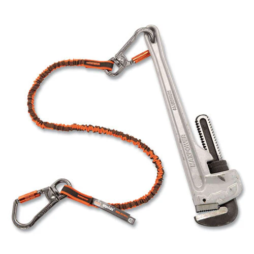 Squids 3119f(x) Tool Lanyard W/swiveling Aluminum Carabiners, 25 Lb Max Work Cap, 38" To 48",or/gy,ships In 1-3 Business Days - Image 3