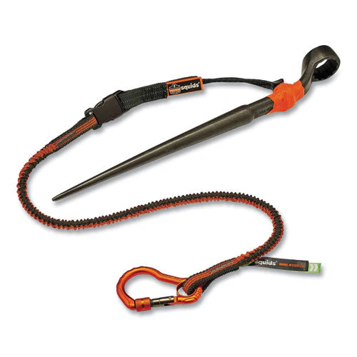 Squids 3102f(x) Tool Lanyard W/aluminum Carabiner+cinch-loop, 5 Lb Max Work Cap, 38" To 48", Or/gy,ships In 1-3 Business Days - Image 2