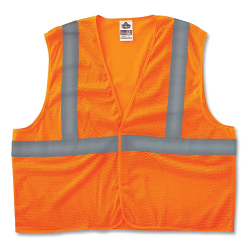 Glowear 8205hl Class 2 Super Economy Mesh Vest, Polyester, Orange, X-small, Ships In 1-3 Business Days - Image 1