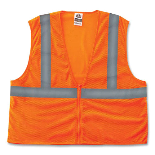 Glowear 8205z Class 2 Super Economy Mesh Vest, Polyester, Orange, Small/medium, Ships In 1-3 Business Days - Image 1