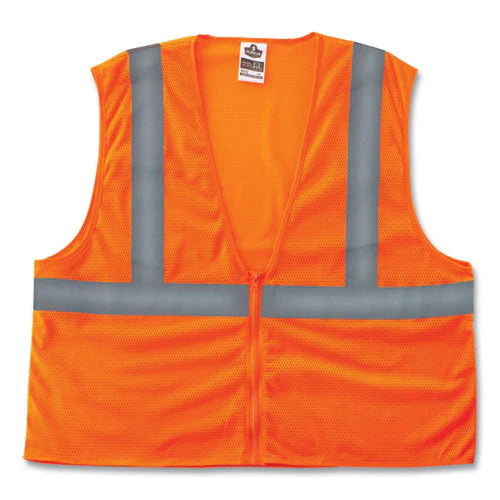 Glowear 8205z Class 2 Super Economy Mesh Vest, Polyester, Orange, Large/x-large, Ships In 1-3 Business Days - Image 1