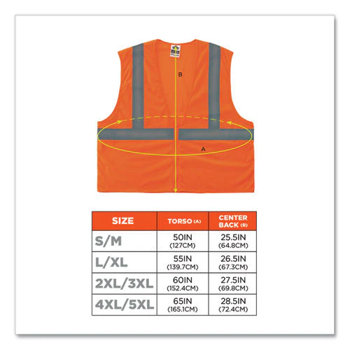 Glowear 8205z Class 2 Super Economy Mesh Vest, Polyester, Orange, 2x-large/3x-large, Ships In 1-3 Business Days - Image 3