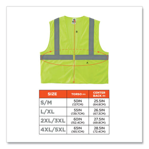 Glowear 8205z Class 2 Super Economy Mesh Vest, Polyester, Lime, 2x-large/3x-large, Ships In 1-3 Business Days - Image 3