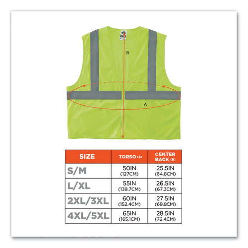 Glowear 8205z Class 2 Super Economy Mesh Vest, Polyester, Lime, 4x-large/5x-large, Ships In 1-3 Business Days - Image 2