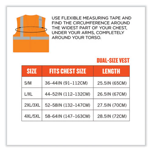 Glowear 8210hl Class 2 Economy Mesh Hook And Loop Vest, Polyester, Large/x-large, Orange, Ships In 1-3 Business Days - Image 3