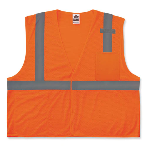 Glowear 8210hl Class 2 Economy Mesh Hook And Loop Vest, Polyester, 2x-large/3x-large, Orange, Ships In 1-3 Business Days - Image 1