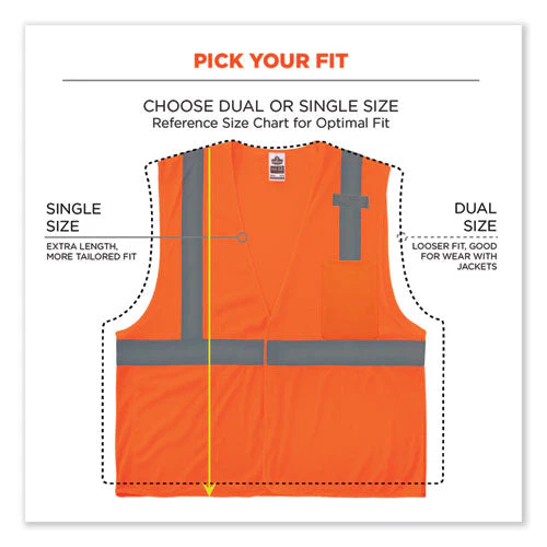 Glowear 8210hl Class 2 Economy Mesh Hook And Loop Vest, Polyester, 2x-large/3x-large, Orange, Ships In 1-3 Business Days - Image 2