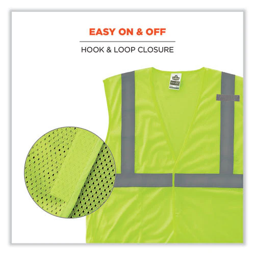 Glowear 8210hl Class 2 Economy Mesh Hook And Loop Vest, Polyester, X-small, Lime, Ships In 1-3 Business Days - Image 2
