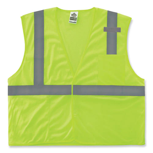Glowear 8210hl Class 2 Economy Mesh Hook And Loop Vest, Polyester, Small/medium, Lime, Ships In 1-3 Business Days - Image 1
