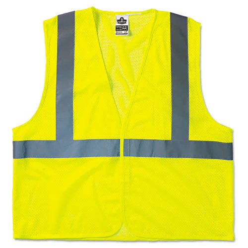 Glowear 8210hl Class 2 Economy Vest, Polyester Mesh, Hook Closure, Large To X-large, Lime - Image 1