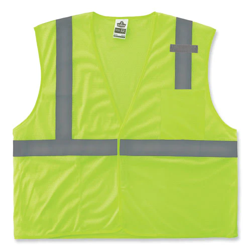 Glowear 8210hl Class 2 Economy Mesh Hook And Loop Vest, Polyester, 2x-large/3x-large, Lime, Ships In 1-3 Business Days - Image 1