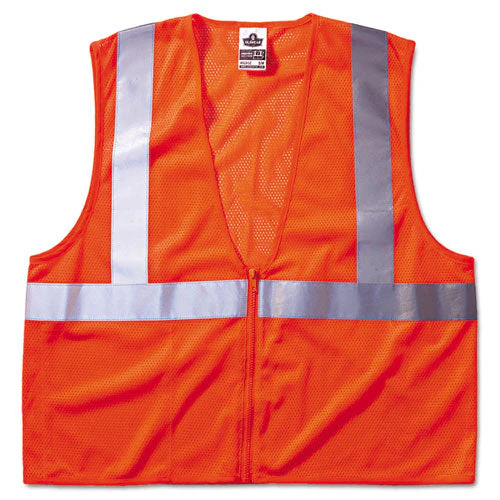 Glowear 8210z Class 2 Economy Vest, Polyester Mesh, Zipper Closure, Large To X-large, Orange - Image 1