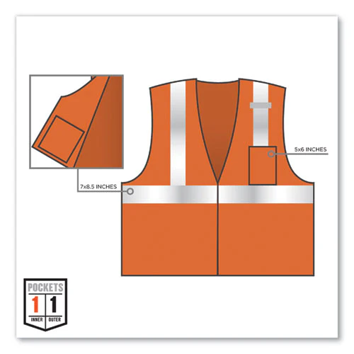 Glowear 8210z Class 2 Economy Mesh Vest, Polyester, Orange, 2x-large/3x-large, Ships In 1-3 Business Days - Image 2