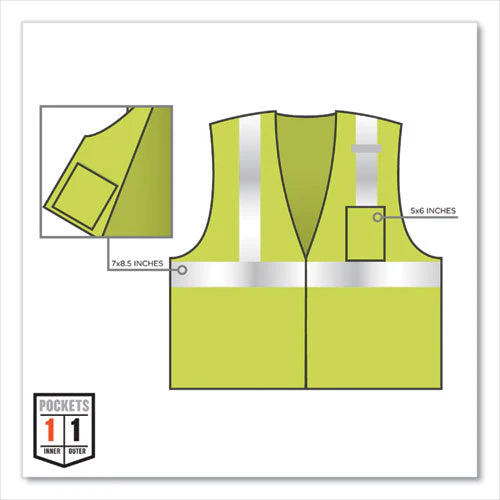 Glowear 8210z Class 2 Economy Mesh Vest, Polyester, Lime, Small/medium, Ships In 1-3 Business Days - Image 2