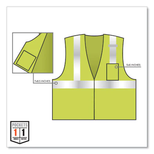 Glowear 8210z Class 2 Economy Mesh Vest, Polyester, Lime, 4x-large/5x-large, Ships In 1-3 Business Days - Image 3