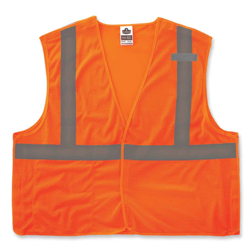 Glowear 8215ba Class 2 Economy Breakaway Mesh Vest, Polyester, X-small, Orange, Ships In 1-3 Business Days - Image 1