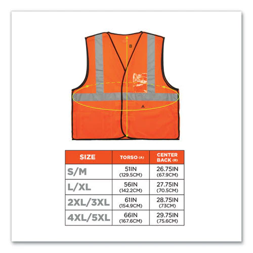 Glowear 8216ba Class 2 Breakaway Mesh Id Holder Vest, Polyester, Large/x-large, Orange, Ships In 1-3 Business Days - Image 3
