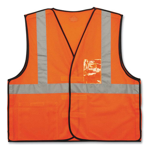 Glowear 8216ba Class 2 Breakaway Mesh Id Holder Vest, Polyester, 4x-large/5x-large, Orange, Ships In 1-3 Business Days - Image 1
