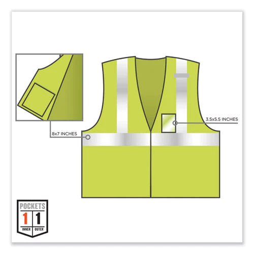 Glowear 8216ba Class 2 Breakaway Mesh Id Holder Vest, Polyester, 2x-large/3x-large, Lime, Ships In 1-3 Business Days - Image 2
