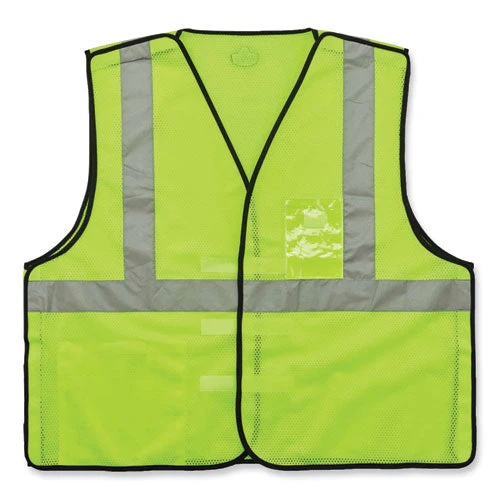 Glowear 8216ba Class 2 Breakaway Mesh Id Holder Vest, Polyester, 4x-large/5x-large, Lime, Ships In 1-3 Business Days - Image 1