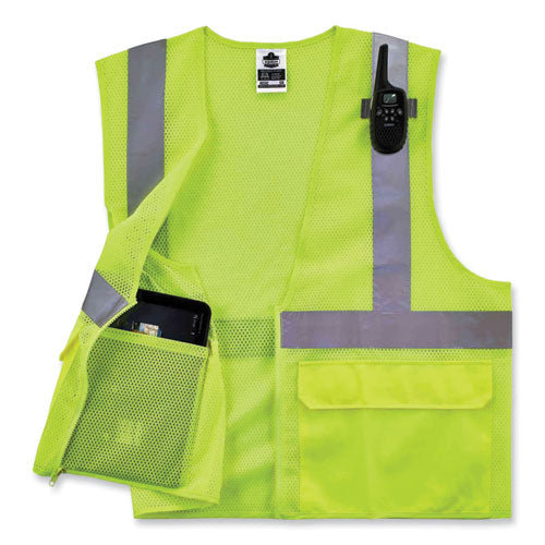Glowear 8220z Class 2 Standard Mesh Zipper Vest, Polyester, Small/medium, Lime, Ships In 1-3 Business Days - Image 3