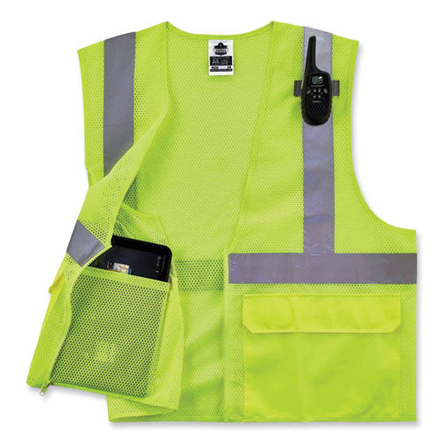 Glowear 8220z Class 2 Standard Mesh Zipper Vest, Polyester, 4x-large/5x-large, Lime, Ships In 1-3 Business Days - Image 2