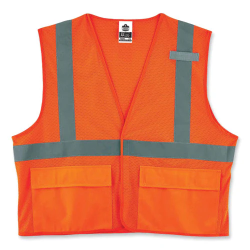 Glowear 8220hl Class 2 Standard Mesh Hook And Loop Vest, Polyester, Small/medium, Orange, Ships In 1-3 Business Days - Image 1