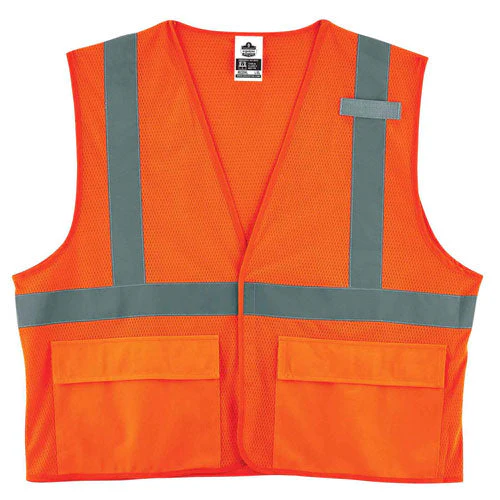 Glowear 8220hl Class 2 Standard Mesh Hook And Loop Vest, Polyester, Large/x-large, Orange, Ships In 1-3 Business Days - Image 1