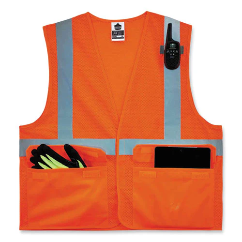 Glowear 8220hl Class 2 Standard Mesh Hook And Loop Vest, Polyester, Large/x-large, Orange, Ships In 1-3 Business Days - Image 3