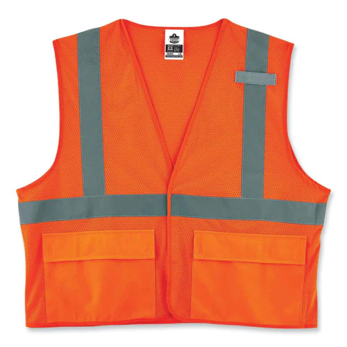 Glowear 8220hl Class 2 Standard Mesh Hook And Loop Vest, Polyester, 2x-large/3x-large, Orange, Ships In 1-3 Business Days - Image 1